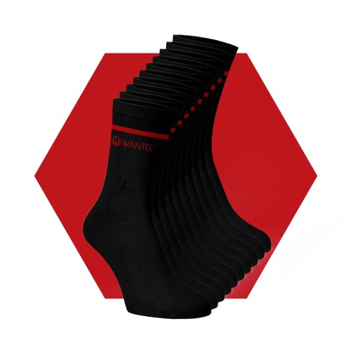 Socken Basic Black and Red Wantee 10-pack