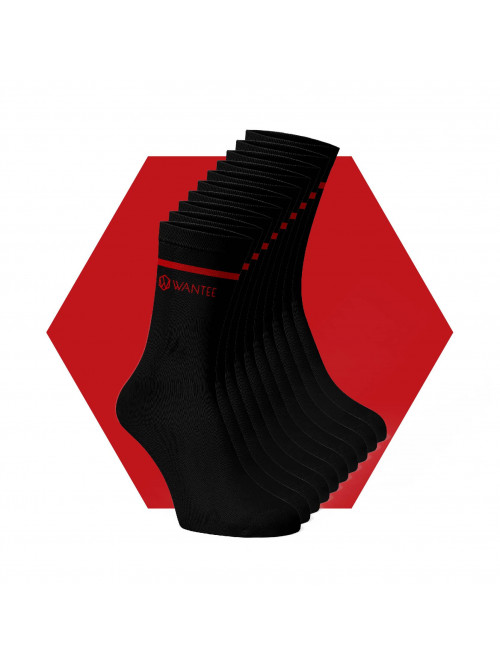 Socken Basic Black and Red Wantee 10-pack