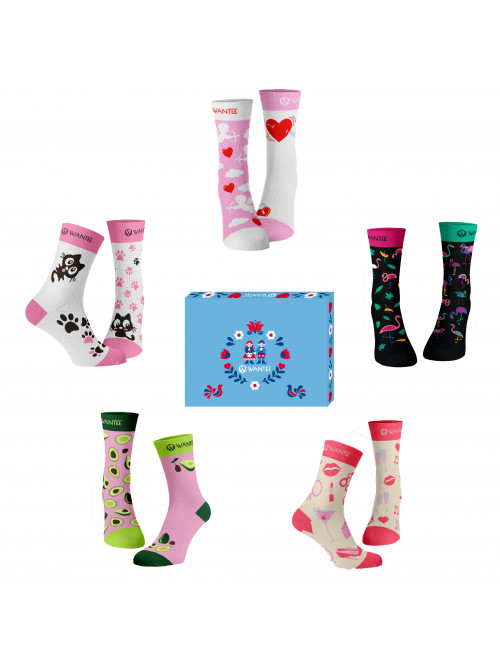 Wantee-Socken Damenclub 5-Pack Geschenkbox