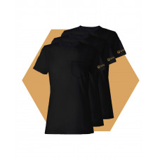 Damen T-Shirt Pure Black Wantee Schwarz 3-Pack