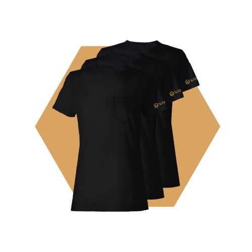 Damen T-Shirt Pure Black Wantee Schwarz 3-Pack Damen T-Shirt Pure Black Wantee Schwarz 3-Pack