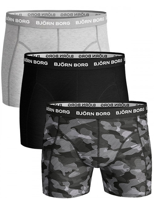 Herren Boxer Björn Borg Shadeline Essential 3-pack- grau, graue Armee, schwarz