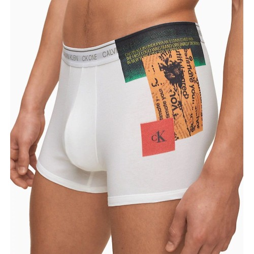 Herren Boxershorts Calvin Klein  CK ONE Newspaper Placed Print Weiß
