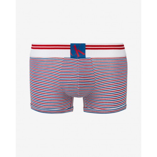 Calvin Klein Herren Boxershorts CK ONE Blue Logo Weiß mit Streifen