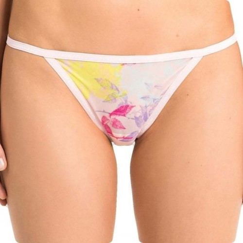 Damen Höschen Calvin Klein Transparent Floral Bikini Weiß