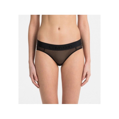 Damen Höschen Calvin Klein Bikini Tonal Logo Mesh Schwarz