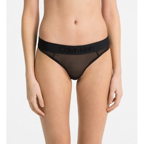 Damen Höschen Calvin Klein Tonal Logo Mesh Bikini Schwarz