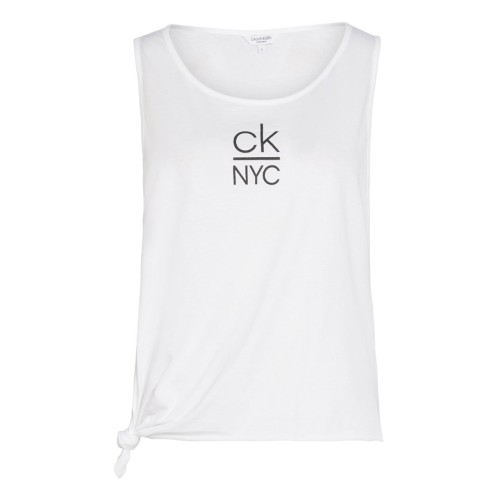 Damen Tanktop Calvin Klein Side Knotted Tank Weiß Damen Tanktop Calvin Klein Side Knotted Tank Weiß