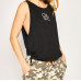 Damen Tanktop Calvin Klein Side Knotted Tank Schwarz