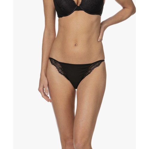 Damen Höschen Calvin Klein Black Linear Lace-Bikini Schwarz Damen Höschen Calvin Klein Black Linear Lace-Bikini Schwarz
