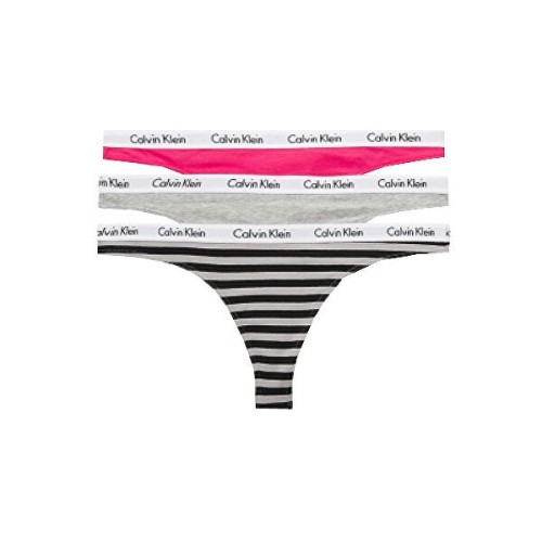 Damen Tangahöschen Calvin Klein Carousel Thong Dunkelrosa, Grau, Gestreift 3er-Pack Damen Tangahöschen Calvin Klein Carousel Thong Dunkelrosa, Grau, Gestreift 3er-Pack