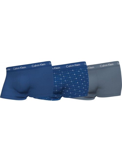 Herren Boxershorts Calvin Klein Cotton Stretch Low Rise Trunk Blau 3-pack