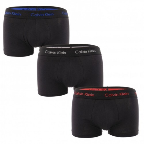 Herren Boxer Calvin Klein Cotton Stretch Low Rise Trunk Schwarz mit farbiger Beschriftung 3-pack Herren Boxer Calvin Klein Cotton Stretch Low Rise Trunk Schwarz mit farbiger Beschriftung 3-pack