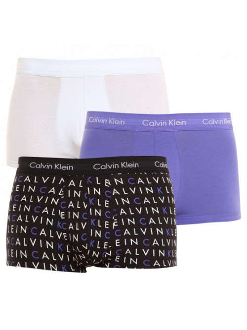 Herren Boxershorts Calvin Klein Cotton Stretch Low Rise Trunk Weiß, Lavendel, Schwarz mit Buchstaben...