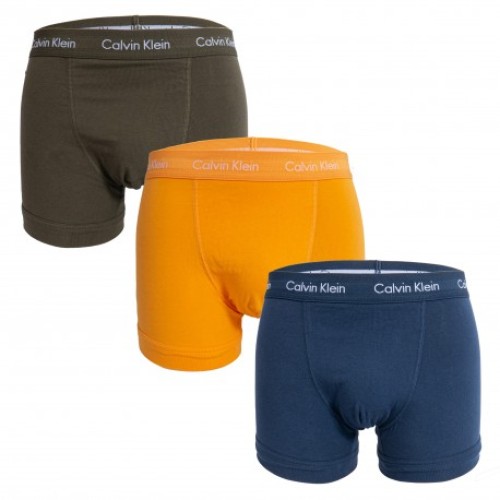 Herren Boxershorts Calvin Klein Cotton Stretch Trunk Dunkelgrün, Orange, Blau 3-pack Herren Boxershorts Calvin Klein Cotton Stretch Trunk Dunkelgrün, Orange, Blau 3-pack
