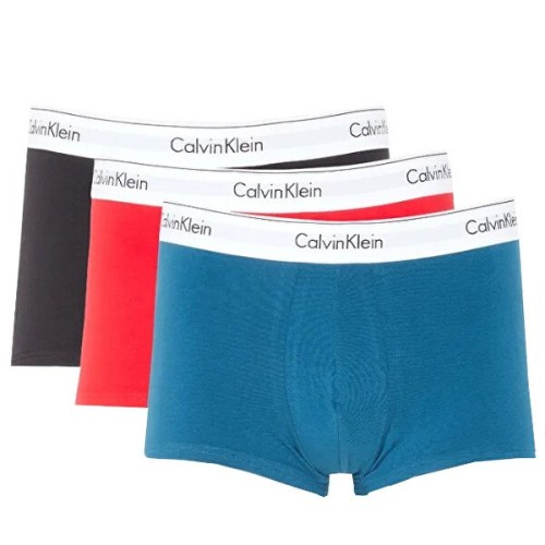 Herren Boxershorts Calvin Klein Modern Cotton Stretch-Trunk Schwarz, Blau, Rot 3-pack Herren Boxershorts Calvin Klein Modern Cotton Stretch-Trunk Schwarz, Blau, Rot 3-pack