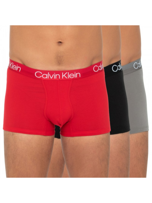 Herren Boxershorts Calvin Klein Modern Structure CTN-Trunk Rot, Schwarz, Grau 3-pack