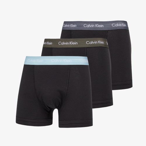 Herren Boxershorts Calvin Klein Cotton Stretch Trunk Schwarz - Grau, Grün, Türkis 3er-Pack