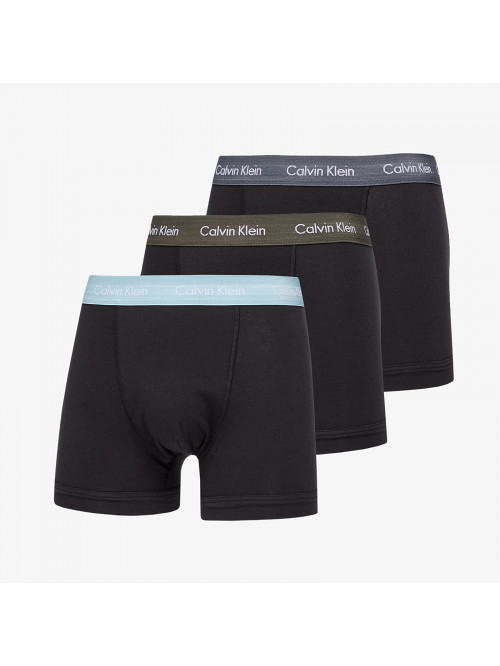 Herren Boxershorts Calvin Klein Cotton Stretch Trunk Schwarz - Grau, Grün, Türkis 3er-Pack