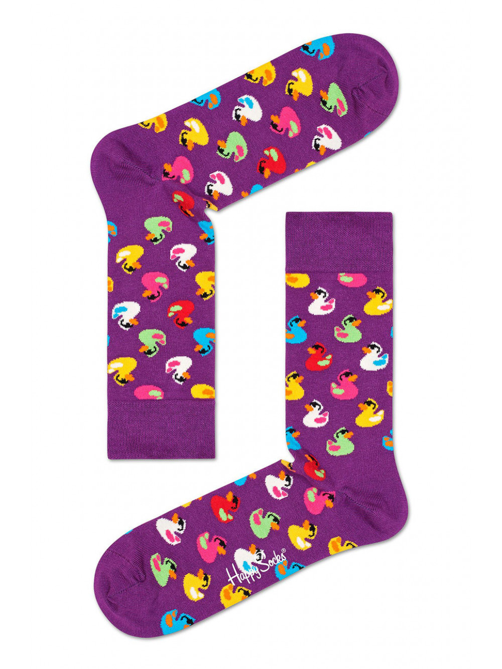 Socken Happy Socks Gummi Ente- lila // bunt Rubber Duck Sock 41-46 36-40
