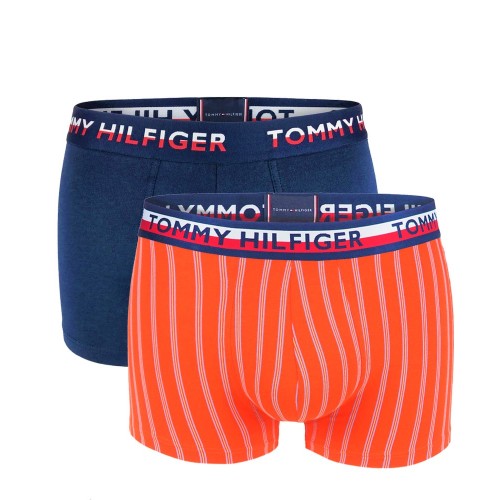 Herren Boxer Tommy Hilfiger Color Fiesta Orange, Blau 2-pack Herren Boxer Tommy Hilfiger Color Fiesta Orange, Blau 2-pack