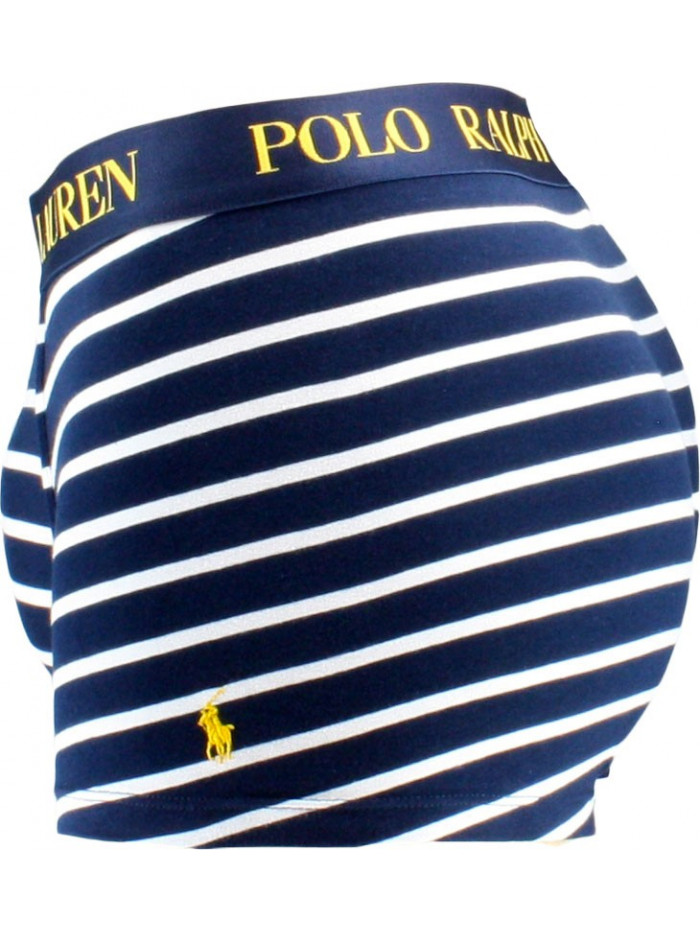 Herren Boxershorts Polo Ralph Lauren Classic Stripe Trunk Stretch Cotton Blau-Weiß, Streifen 