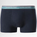 Herren-Boxershorts Tommy Hilfiger Premium Essentials WB Trunk Dunkelblau mit Schwarzem, Minzgrünem und Rotem Bund 3er-Pack