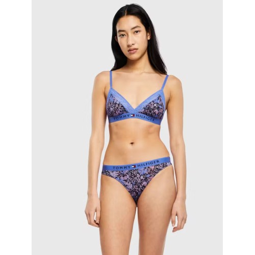 Damen-BH Tommy Hilfiger Original Lace-Unlined Lace Triangle Print Blau Damen-BH Tommy Hilfiger Original Lace-Unlined Lace Triangle Print Blau