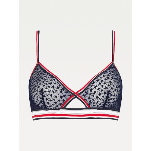 Damen BH Tommy Hilfiger Sheer Stripe - Triangle Bralette Navy 