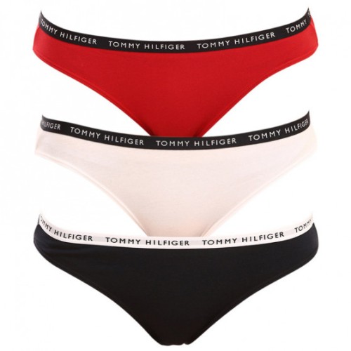 Damen Höschen Tommy Hilfiger Recycled Essentials Bikini Rot, Weiß, Schwarz 3-pack Damen Höschen Tommy Hilfiger Recycled Essentials Bikini Rot, Weiß, Schwarz 3-pack