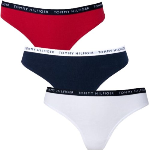 Damen Tangahöschen Tommy Hilfiger Recycled Essentials Thong Rot, Weiß, Schwarz 3-pack Damen Tangahöschen Tommy Hilfiger Recycled Essentials Thong Rot, Weiß, Schwarz 3-pack