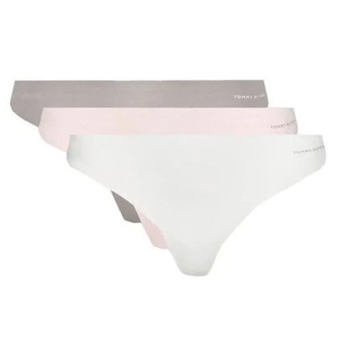 Damen Nahtlose Tangas Tommy Hilfiger 3er-Pack Mehrfarbig - Rosa, Grau, Weiß