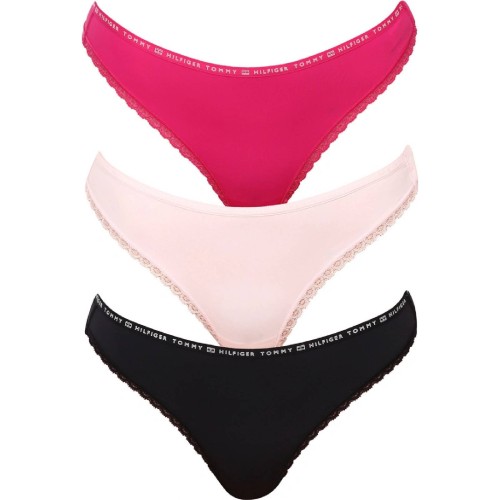 Damen Tommy Hilfiger Recycled Micro Lace Thong Hellrosa, Dunkelrosa, Schwarz 3er-Pack Damen Tommy Hilfiger Recycled Micro Lace Thong Hellrosa, Dunkelrosa, Schwarz 3er-Pack