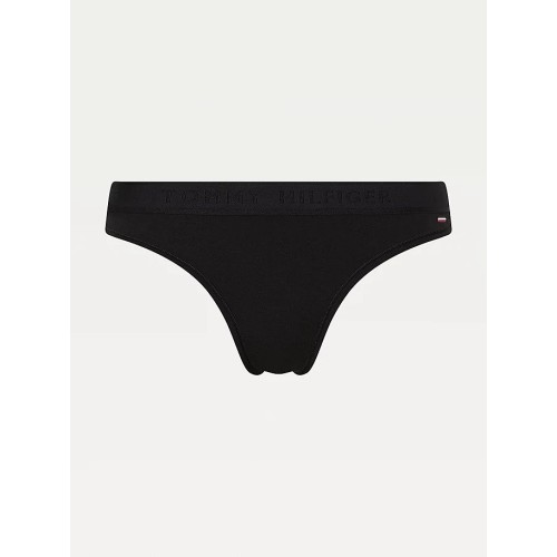Damen Tanga Tommy Hilfiger SEACELL-Tonal Logo Waistband Thong Schwarz Damen Tanga Tommy Hilfiger SEACELL-Tonal Logo Waistband Thong Schwarz