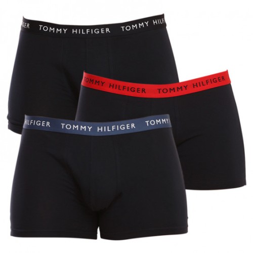 Herren Boxershorts Tommy Hilfiger Recycled Essentials Trunk 3-pack Dunkelblau mit farbigen Gürteln Herren Boxershorts Tommy Hilfiger Recycled Essentials Trunk 3-pack Dunkelblau mit farbigen Gürteln