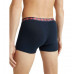 Herren Boxershorts Tommy Hilfiger  Trunk Printed WB Schwarz mit kariertem Gürtel 3-Pack