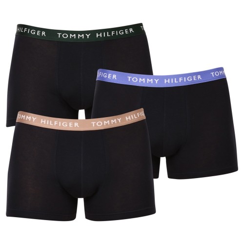 Herren Boxer Tommy Hilfiger Recycled Essentials Trunk WB Schwarz mit farbigen Gürteln 3-pack Herren Boxer Tommy Hilfiger Recycled Essentials Trunk WB Schwarz mit farbigen Gürteln 3-pack