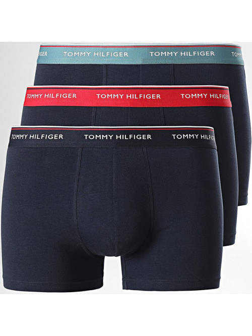 Herren-Boxershorts Tommy Hilfiger Premium Essentials WB Trunk Dunkelblau mit Schwarzem, Minzgrünem u...
