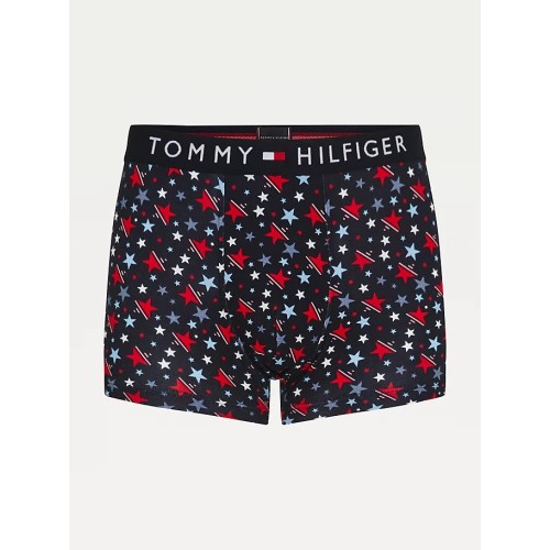 Herren Boxer Tommy Original CTN Trunk Print Schwarz / Sternenmuster 