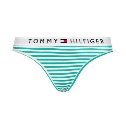 Damen Tangahöschen Tommy Hilfiger Stripe Stretch Organic Cotton Grüne Streifen