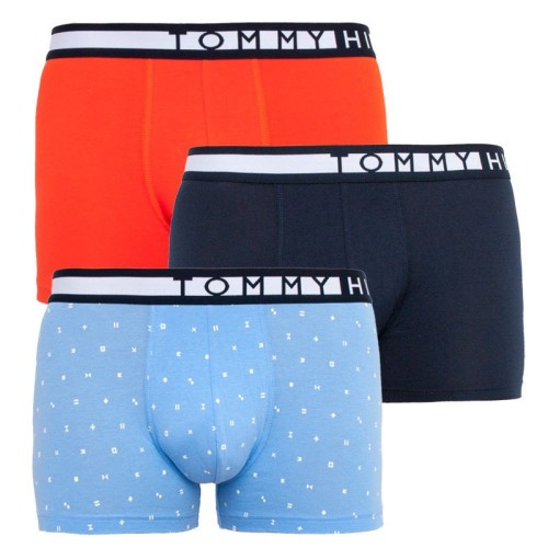Herren Boxer Tommy Hilfiger Organic Cotton Hellblau, Blau, Orange 3-pack