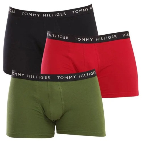 Herren Boxer Tommy Hilfiger Recycled Essentials Trunk Schwarz, Grün, Rot 3-pack Herren Boxer Tommy Hilfiger Recycled Essentials Trunk Schwarz, Grün, Rot 3-pack