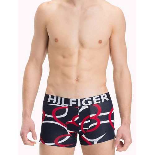 Herren Boxershorts Tommy Hilfiger Trunk Macro Pop mit Herzen - Navy