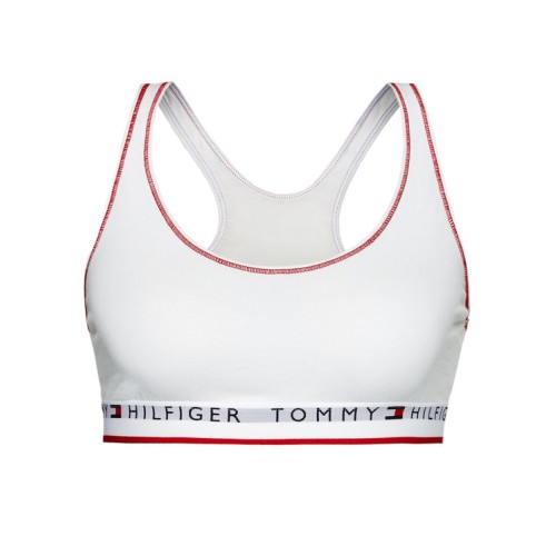 Damen BH Tommy Hilfiger Racerback Logo Bralette Weiß Damen BH Tommy Hilfiger Racerback Logo Bralette Weiß