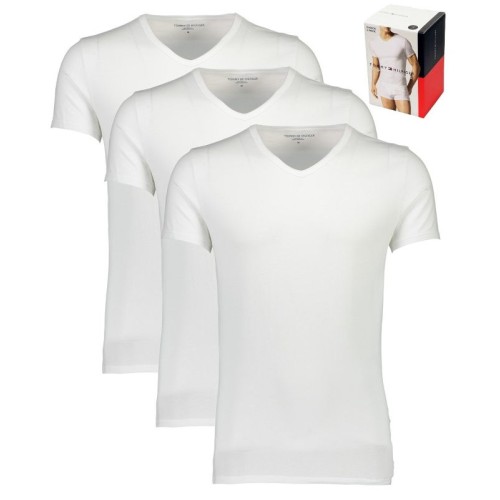Herren T-Shirts Tommy Hilfiger V-Neck Tee SS Weiß 3-pack Herren T-Shirts Tommy Hilfiger V-Neck Tee SS Weiß 3-pack