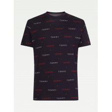 Herren T-Shirt Tommy Hilfiger ALL-OVER EMBROIDERY ...
