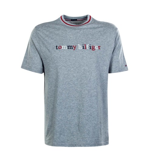 Herren T-Shirt Tommy Hilfiger Organic Cotton Logo T-shirt Grau Herren T-Shirt Tommy Hilfiger Organic Cotton Logo T-shirt Grau