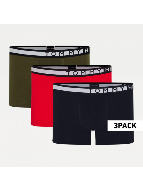 Herren Boxer Tommy Hilfiger 3PACK Premium Inverted Logo Multicolor- Schwarz, Rot, Grün 