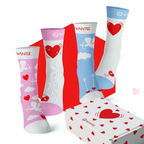 Valentinstag Geschenkbox Verliebte Socken für ein Paar