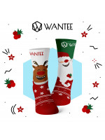 Kinder Socken Fröhlicher Weihnachtsmann und Renti...
